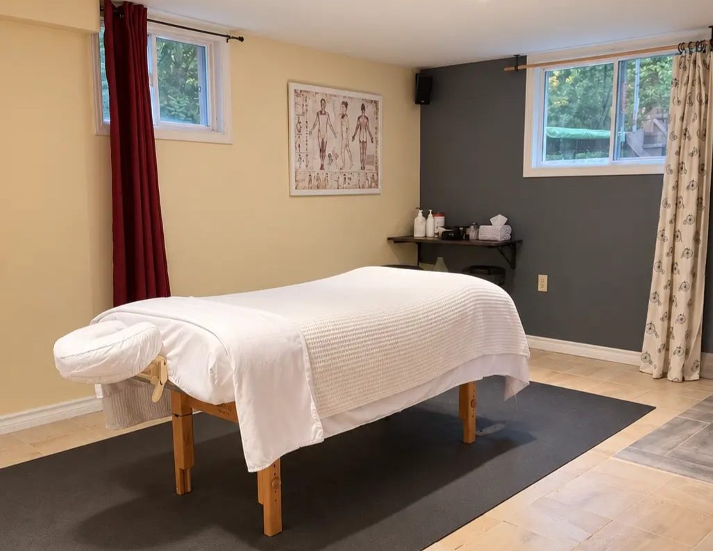 Massage treatment room at Metabodyworks in Sharbot Lake